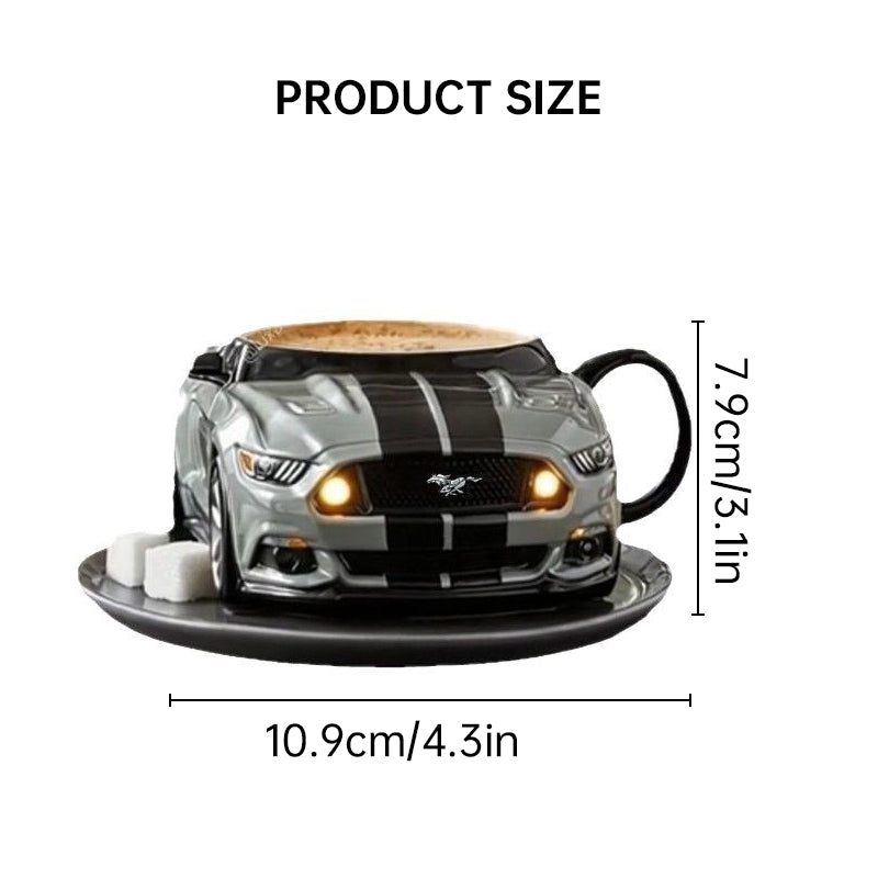 Handmade Mustang Car-Shaped Coffee Mug - Creative Stainless Steel Novelty Office Cup