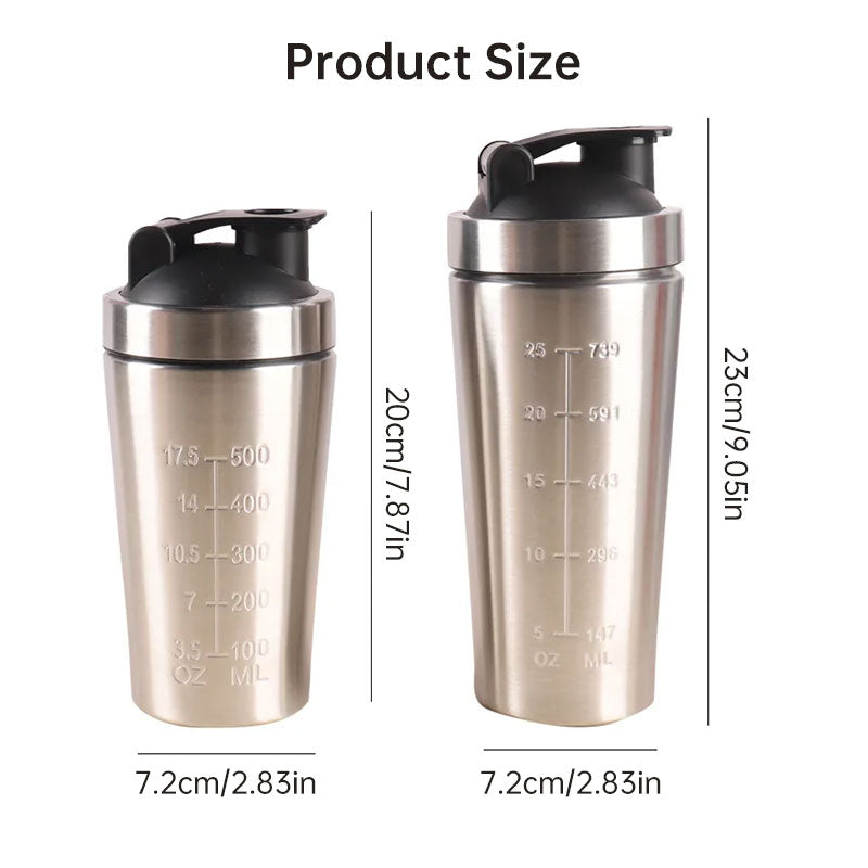 Insulated Metal Shaker Cup for Protein Shakes | BPA-Free Durable Sports Bottle