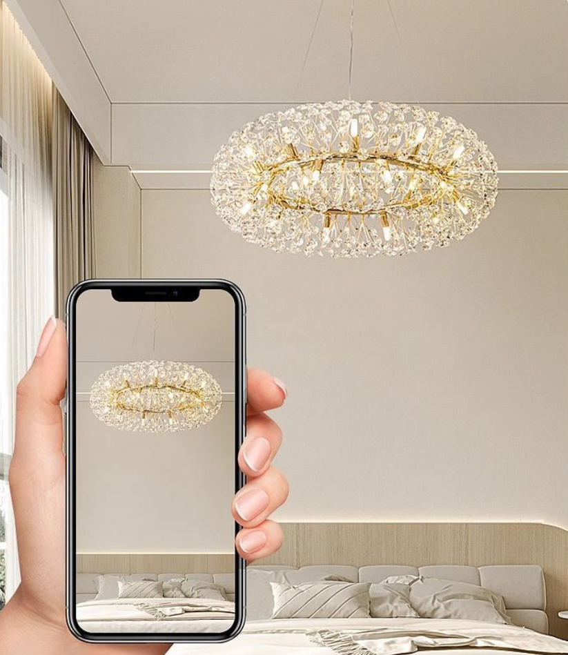 Modern Luxury Dandelion Crystal Pendant Light for Living Room