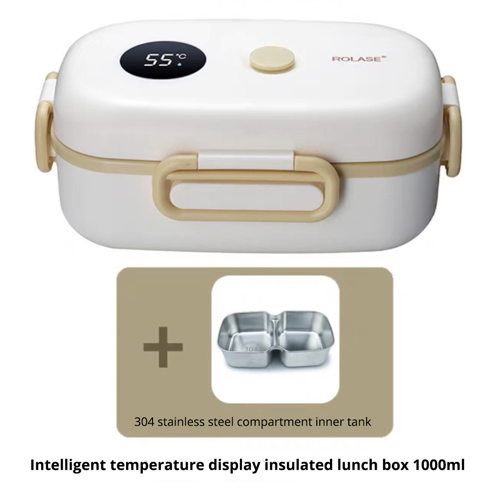 Smart LCD Temperature Display Insulated Lunch Box - Portable Thermal Food Container for Travel & Office