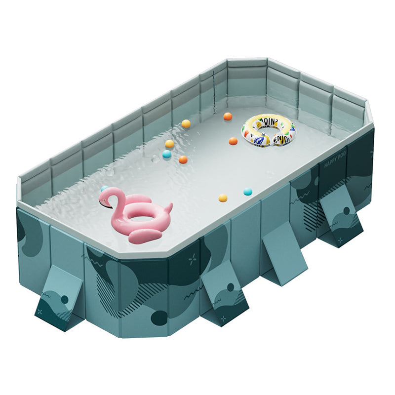 Large Foldable Rectangular Family Swimming Pool, Non-Inflatable Above Ground Pool