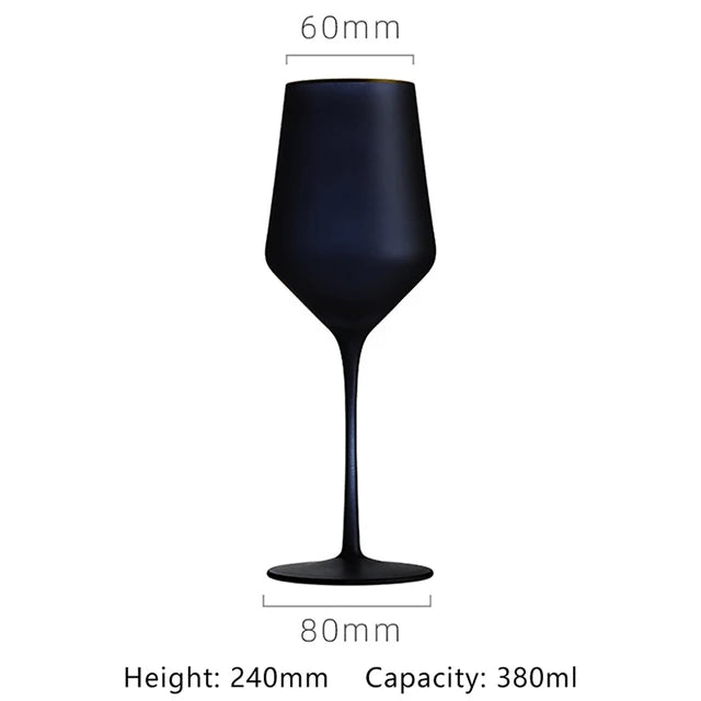 Elegant Frosted Matte Wine Glass with Gold Rim - Luxury Colorful Party Goblets
