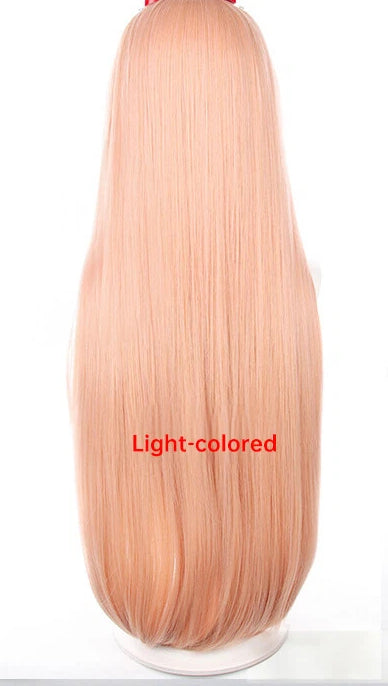 Chainsaw Man Power (Pawa) Cosplay Wig | Long Orange Layered Anime Wig with Horns