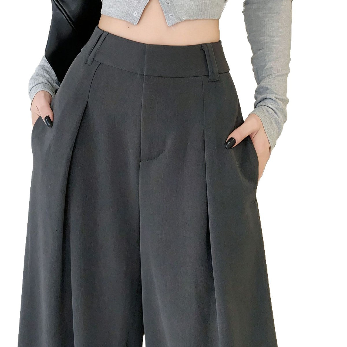 Elegant High Waisted Straight Leg Pants - Professional Office Wear
