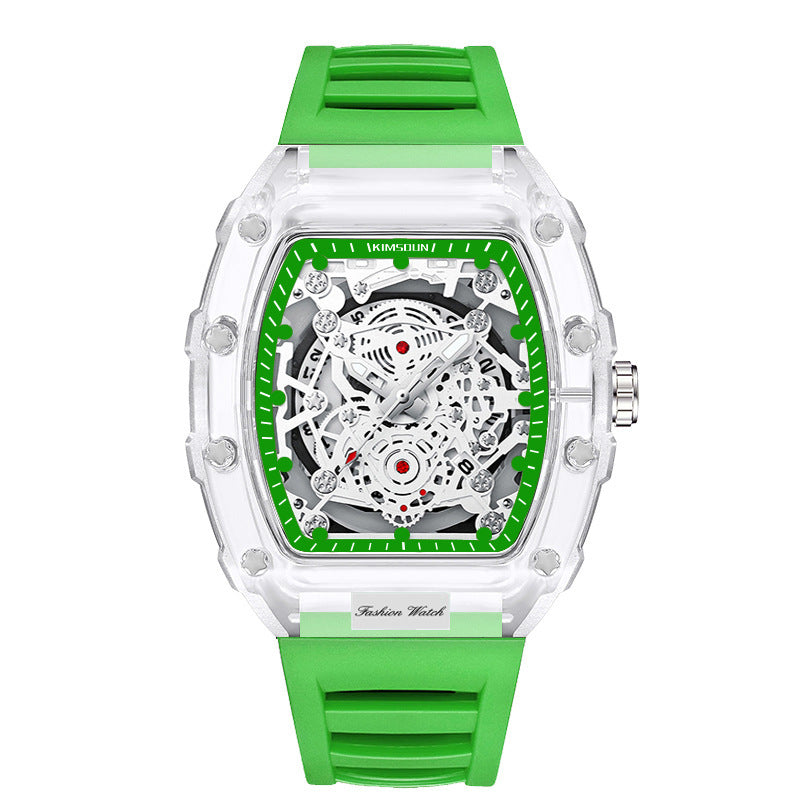 Luxury Fashion Transparent Men's Watch - Luxury Tonneau Quartz Sports Watch