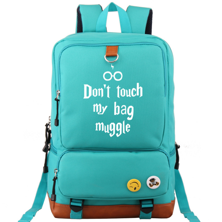 Unisex Harry Potter "Don't Touch My Bag Muggle" Student Backpack (Purple)