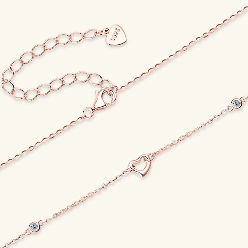 Dainty Moissanite Heart Pendant Necklace