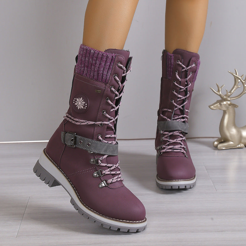 Women's Thick & Warm High Top Snow Boots (Fur Integrated Cotton Shoes)