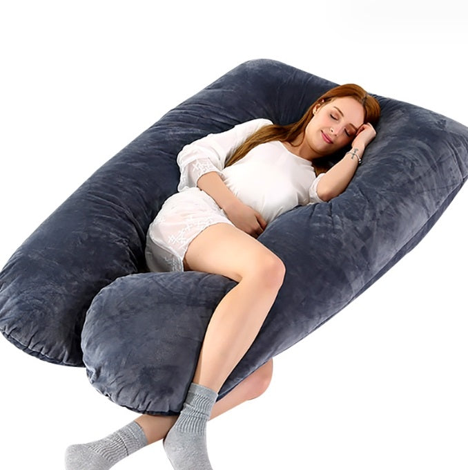 Multifunctional U-Shaped Full Body Pregnancy Pillow for Side Sleeping & Nursing Support