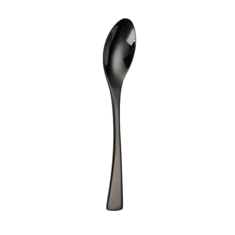 Luxury Titanium Black Stainless Steel Cutlery Set - Modern Western Knife, Fork, and Spoon Set