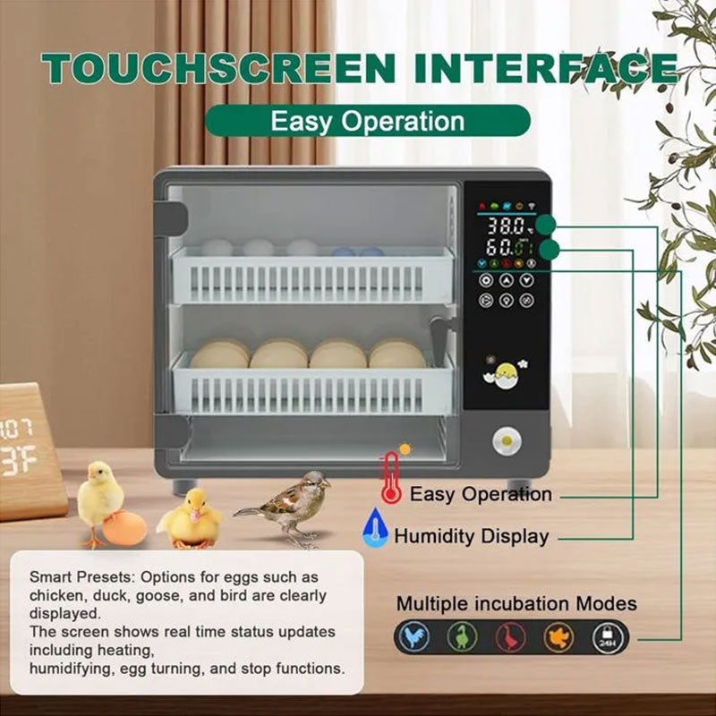24 Egg Incubator with Automatic Turner | Digital Touch Control Hatchery Machine