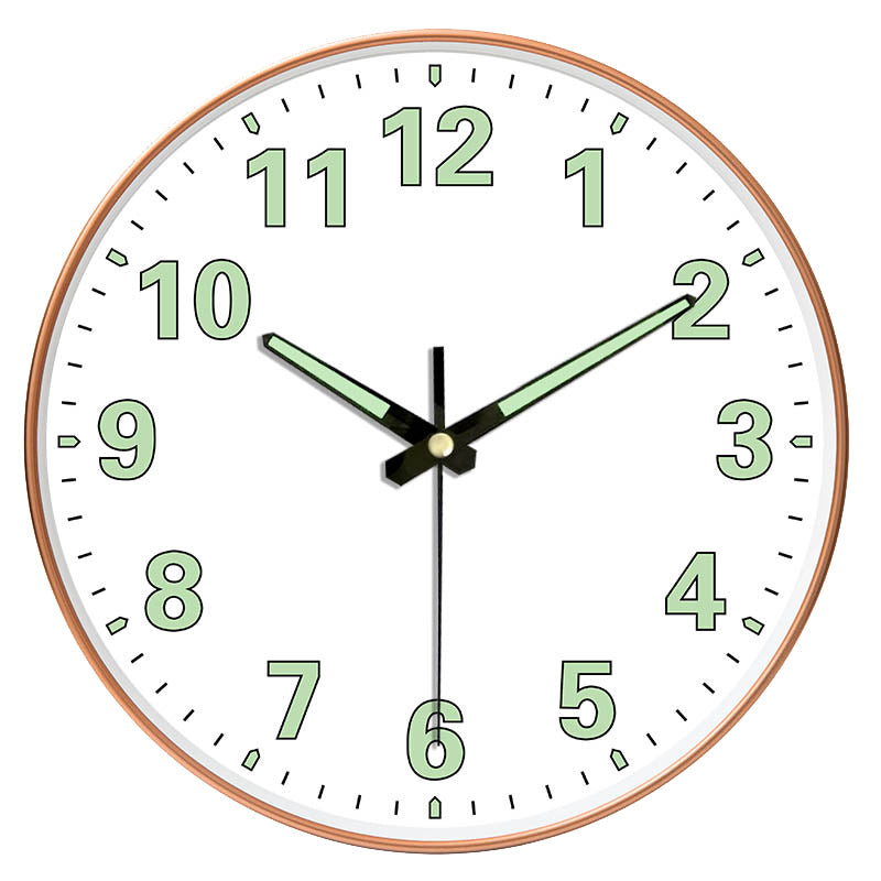 8-Inch Luminous Silent Wall Clock – Glow in the Dark Night Light Clock for Bedroom & Living Room (Non-Perforated)