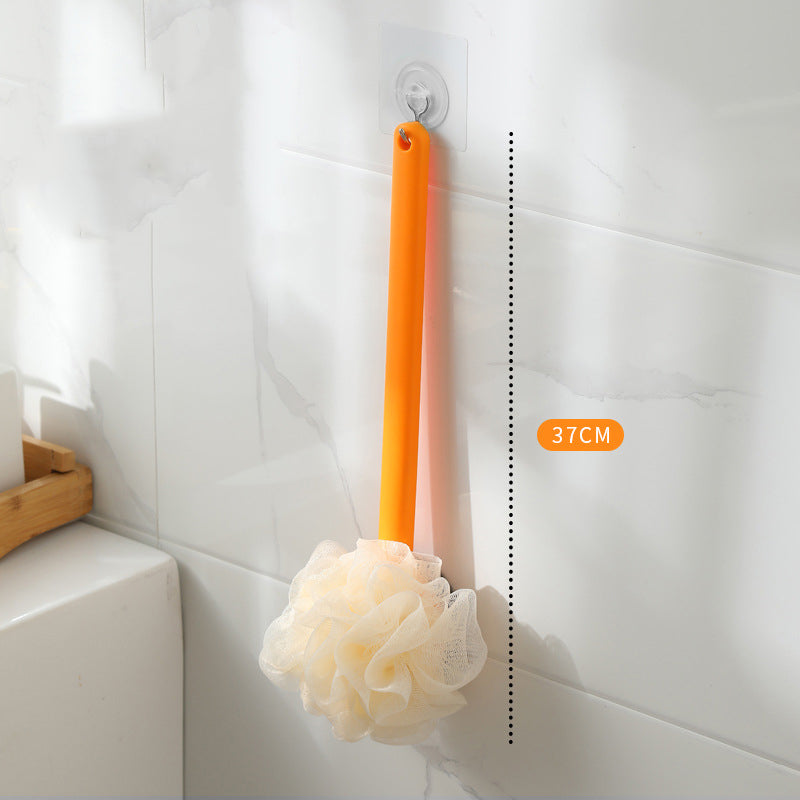 2-in-1 Long Handle Bath Brush with Loofah – Japanese Style Back Scrubber for Shower & Exfoliation
