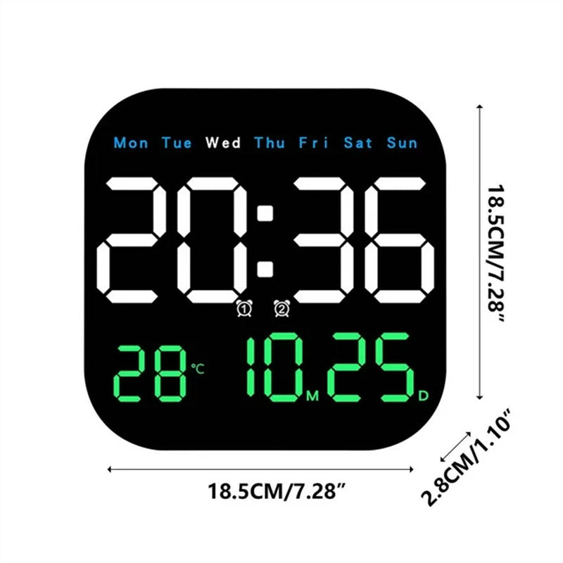 Modern Green LED Digital Clock for Home Office, Living Room & Bedroom