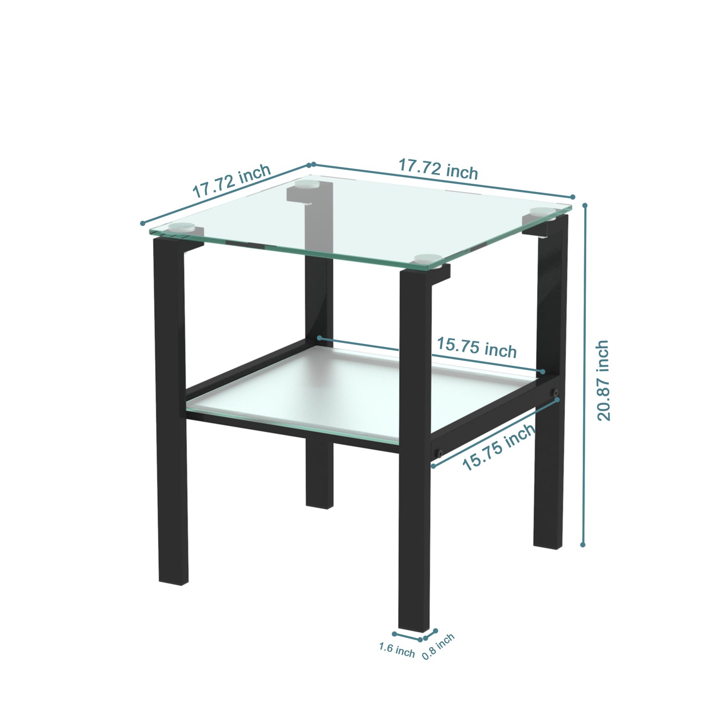 Two-Tier Round Glass Side Table