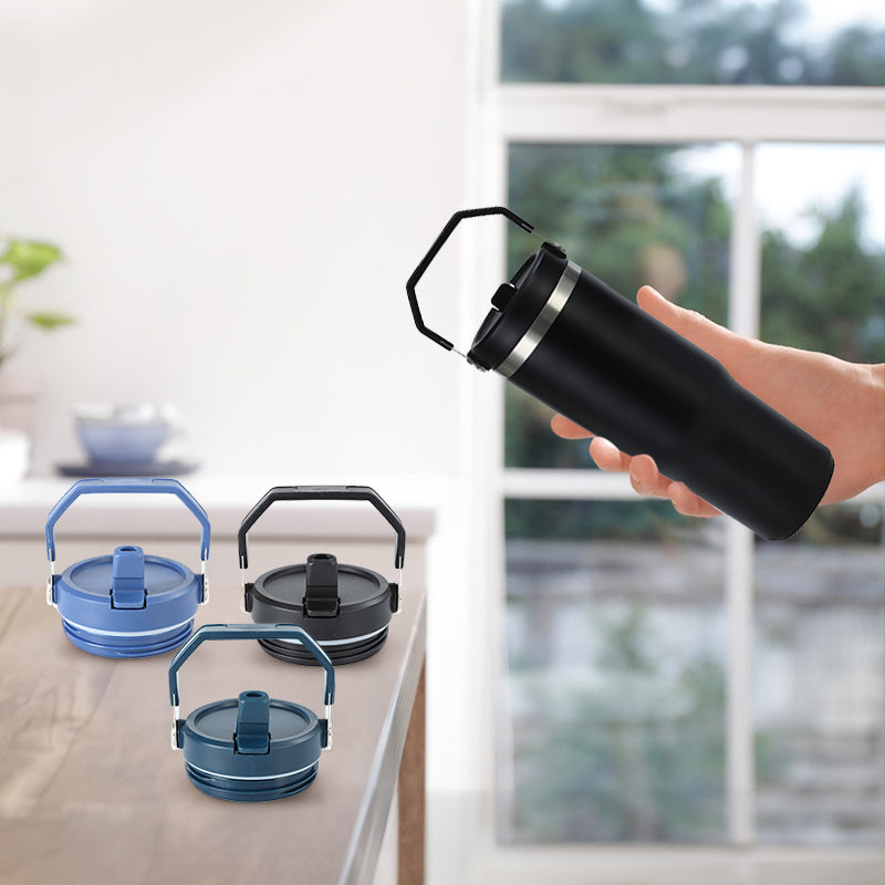 Reusable Leak-Proof Replacement Lid with Straw Hole for 30oz Stanley Tumbler - BPA-Free & Dishwasher Safe