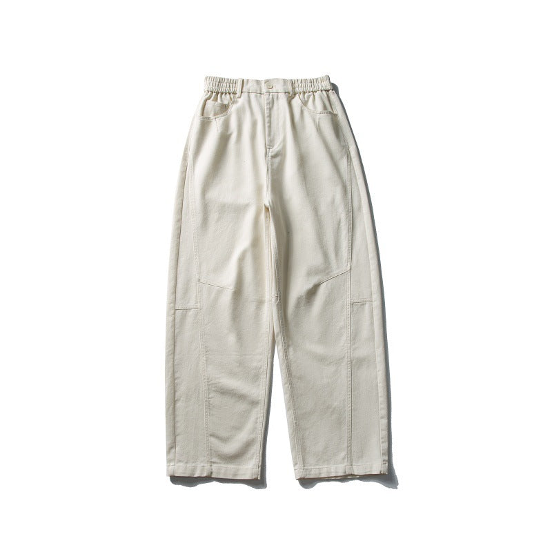 Men's Washed Relaxed-Fit Wide-Leg Casual Trousers