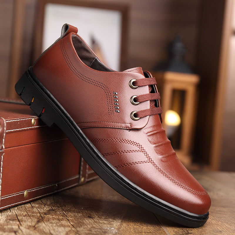 Men's Business Dress Shoes - British Style Breathable Casual Leather Shoes