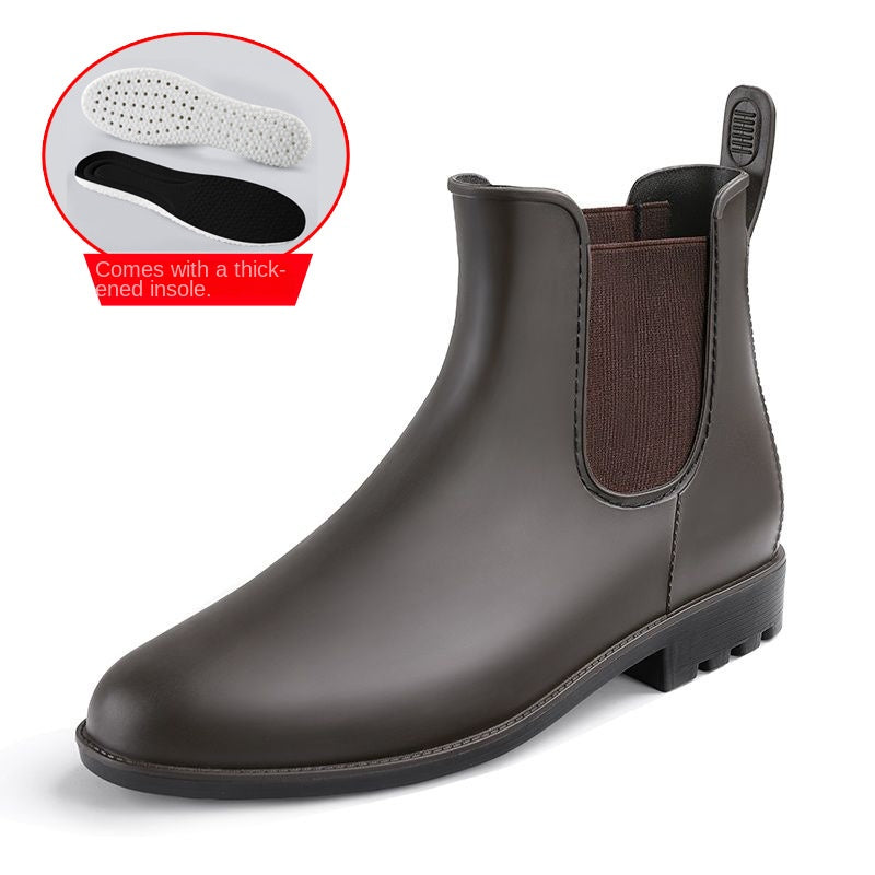 Women's Short Rain Boots - Waterproof Anti-Slip Chelsea Water Boots