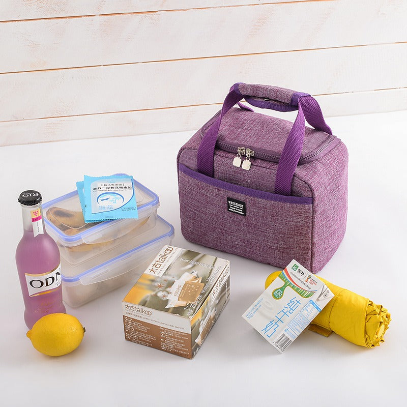Insulated Oxford Cloth Lunch Bag - Thermal Tote for Office & School