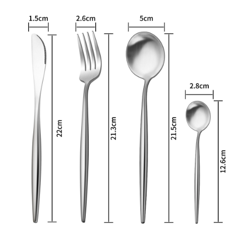 Premium 304 Stainless Steel Cutlery Set - Luxury 4-Piece Knife, Fork & Spoon Set