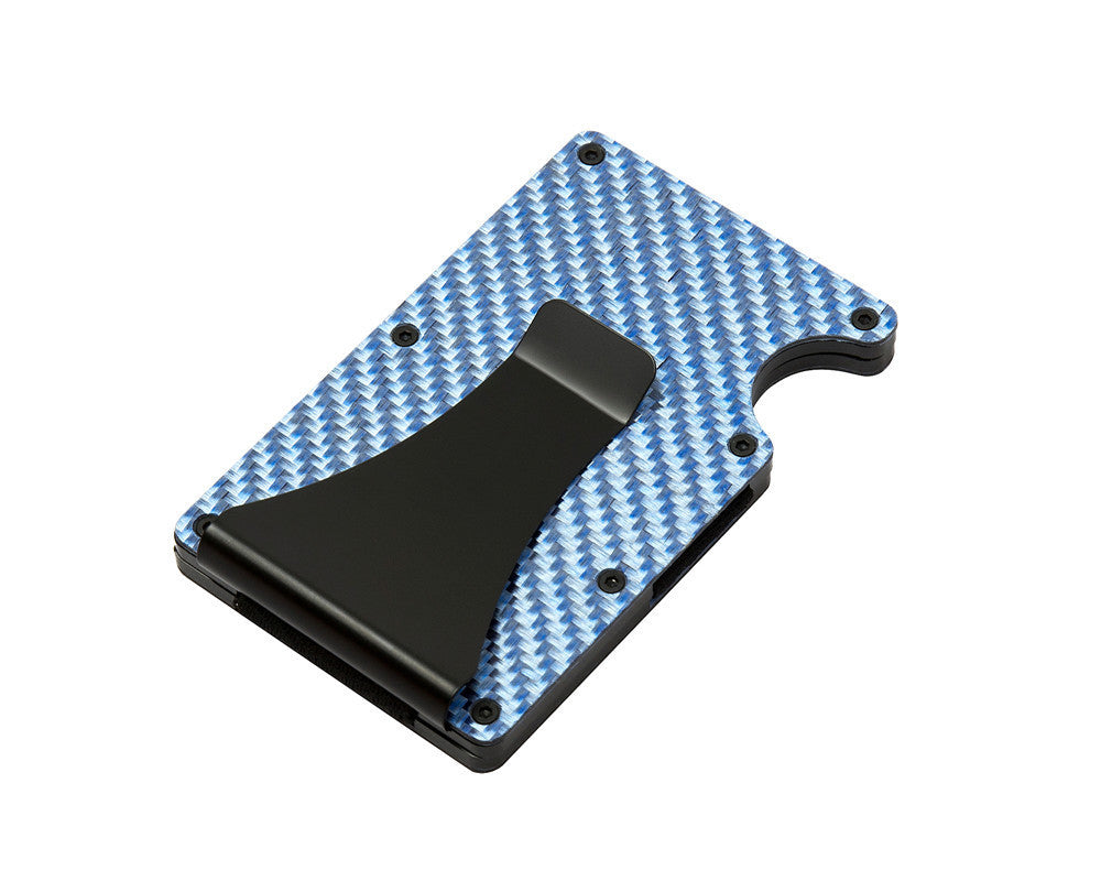 Multifunctional Anti-Theft Carbon Fiber Credit Card Holder & Metal Card Box - Pink Stripe