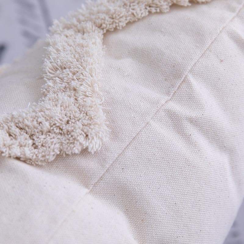 Handmade Boho Tufted Cushion Cover – Decorative Textured Pillowcase with Tassels for Sofa & Bedroom