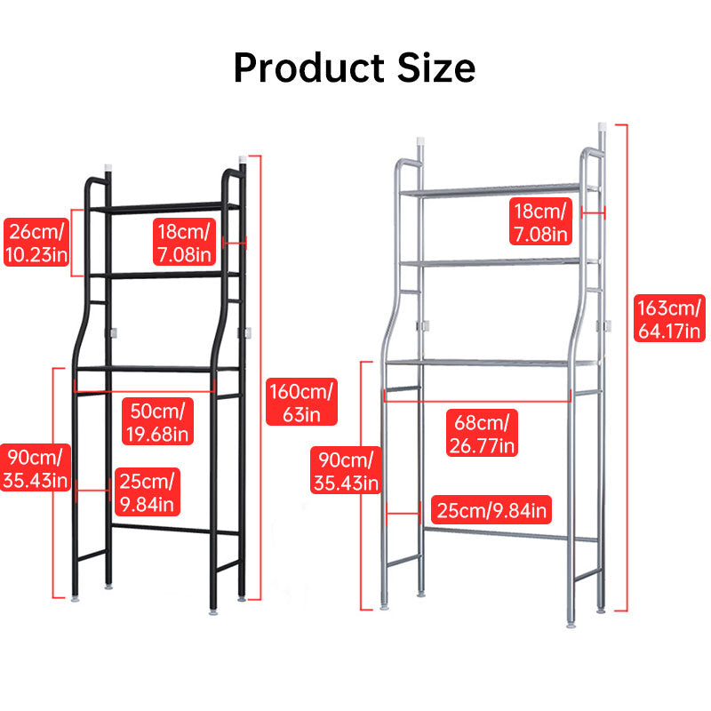 Modern Metal Bathroom Shelf - Multifunctional Overhead Toilet Storage with Hooks
