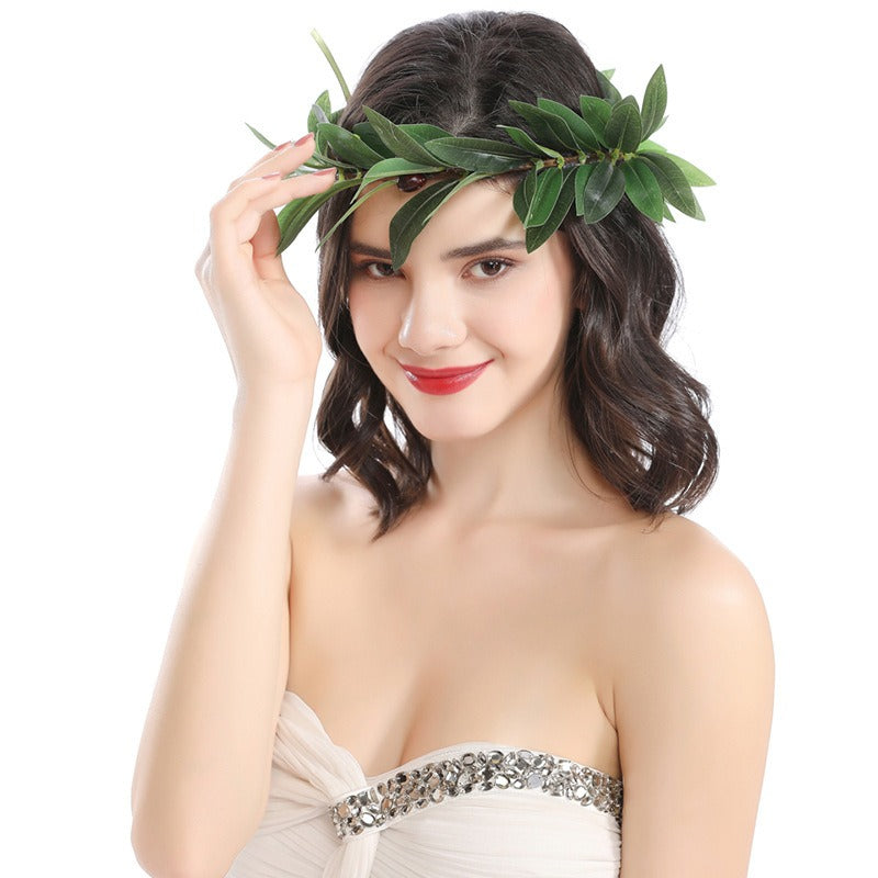 Classic Olive Leaf Wreath Headpiece / Greek Style Olive Branch Headband for Wedding and Engagement