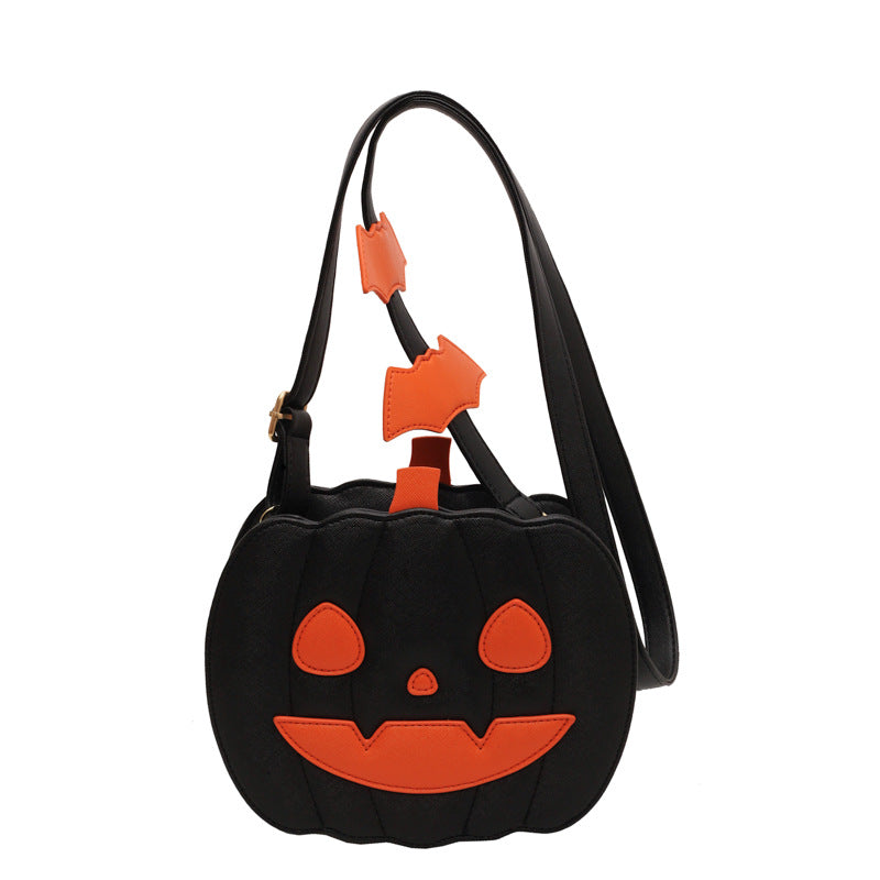 Halloween Funny Pumpkin Crossbody Shoulder Bag (Contrast Color)