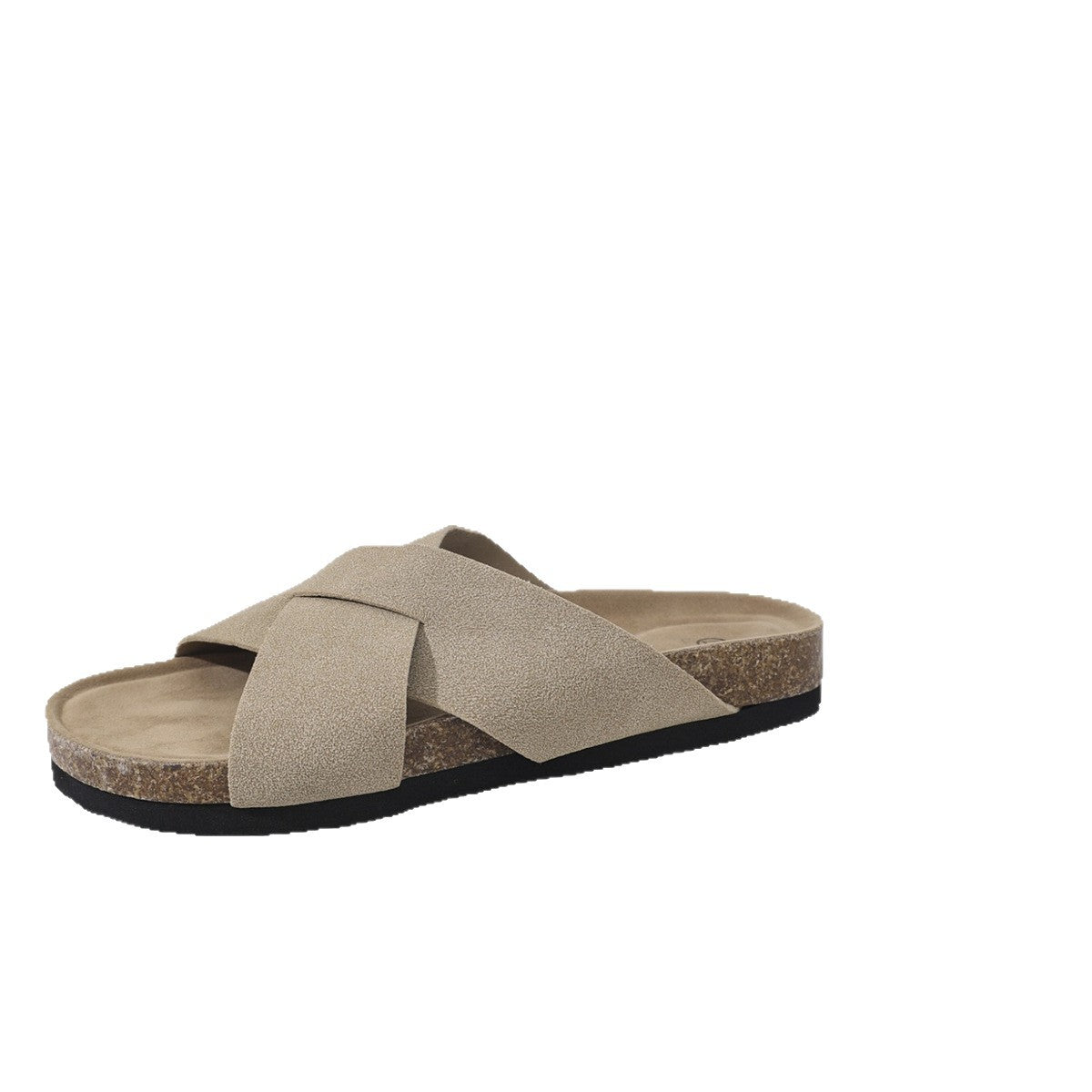 Women's Open Toed Non-Slip Slipper Shoes - Cross Strap Cork Platform Sandals