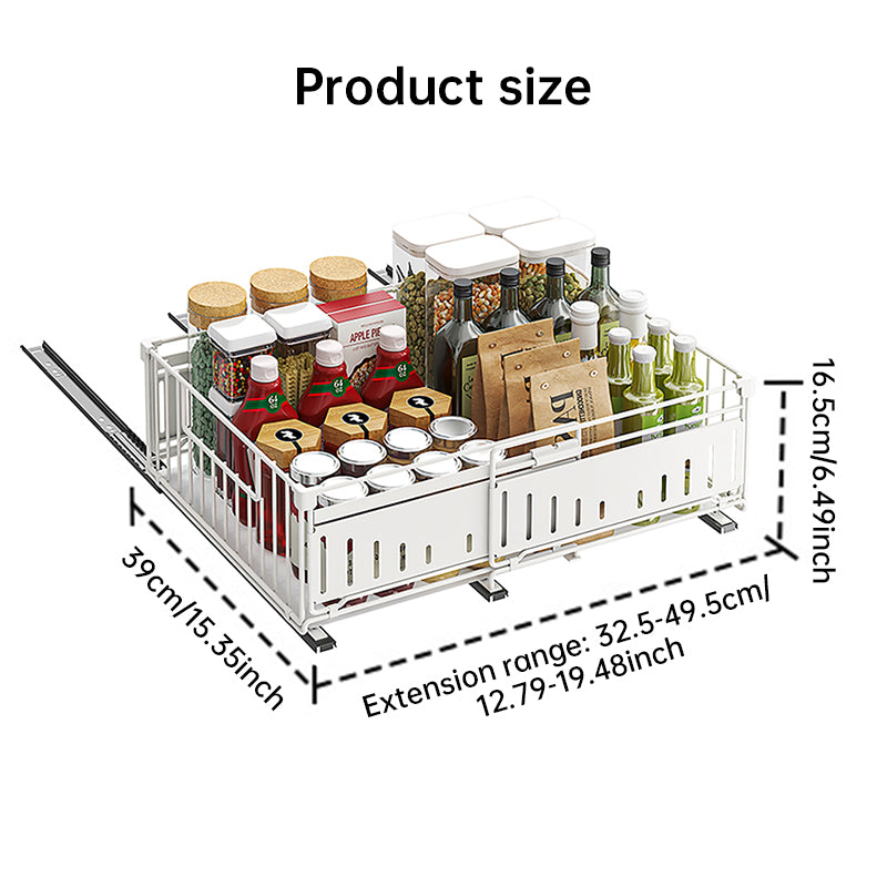 Expandable Cabinet Pull-Out Shelf - Multi-Functional Kitchen Storage Organizer