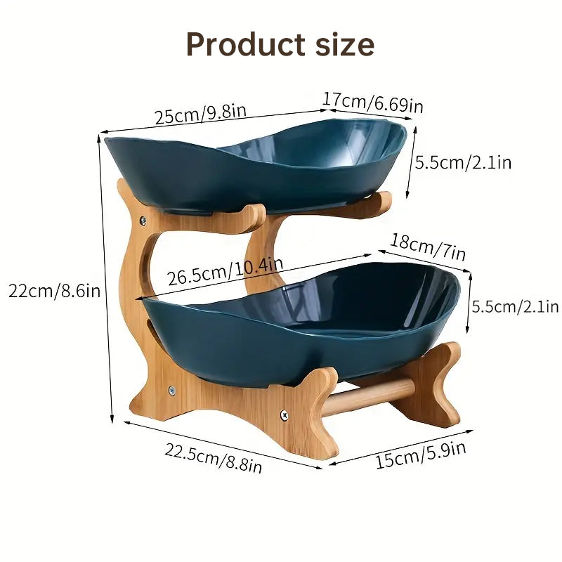 Elegant Double Layer Bamboo Fruit Bowl with Ventilation for Fresh Produce