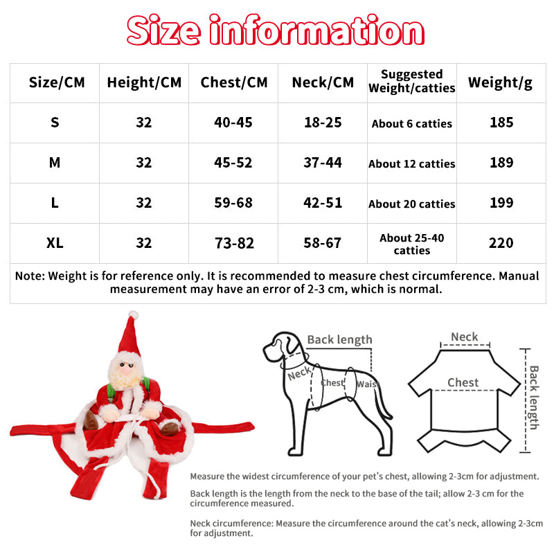 Funny Santa Riding Dog Costume - Festive Holiday Pet Outfit