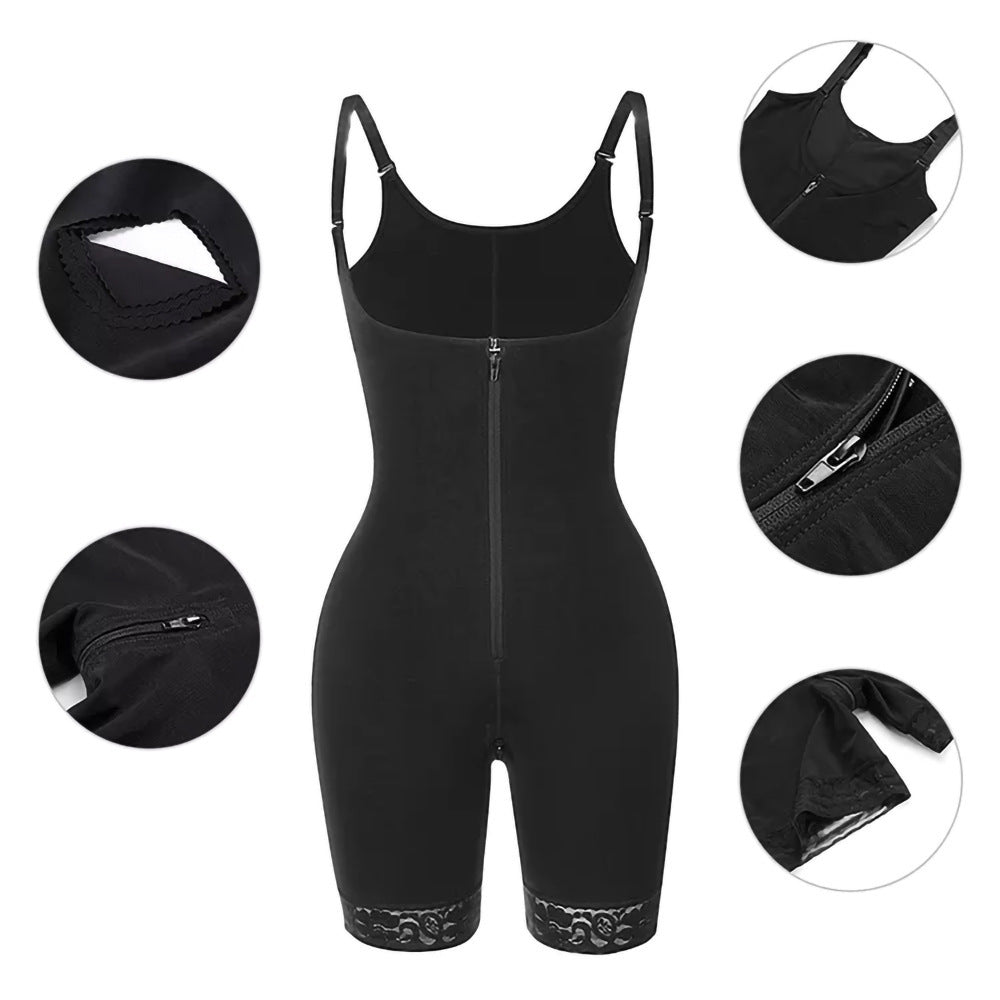 High-Compression Full Body Shaper with Zipper Crotch | Postpartum & Tummy Control Bodysuit
