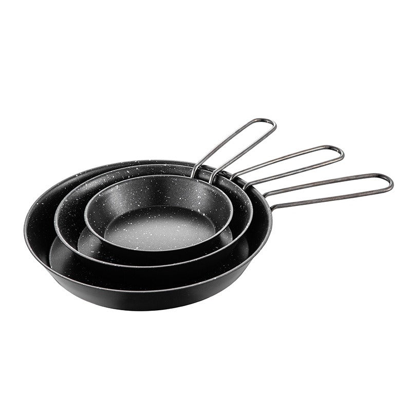 Portable Outdoor Folding Handle Frying Pan - Non-Stick Stainless Steel Skillet for Camping, Picnic & Home Kitchen (Compact Design)