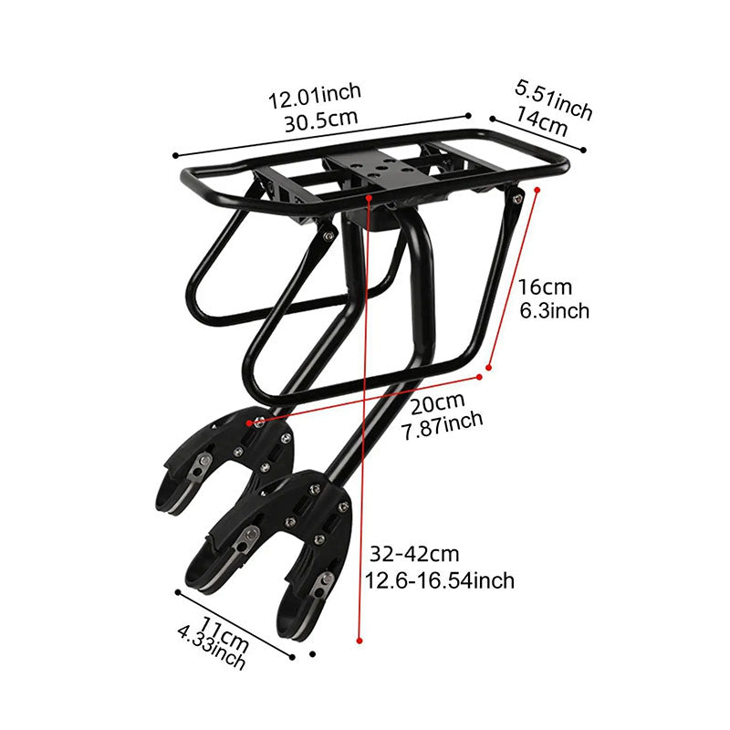 Universal Aluminum Alloy Rear Bike Rack | Heavy Duty Cargo Carrier