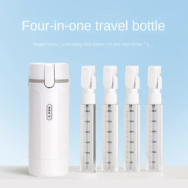 4-in-1 Leakproof Travel Bottle Set - Portable Toiletry Cosmetics Dispenser