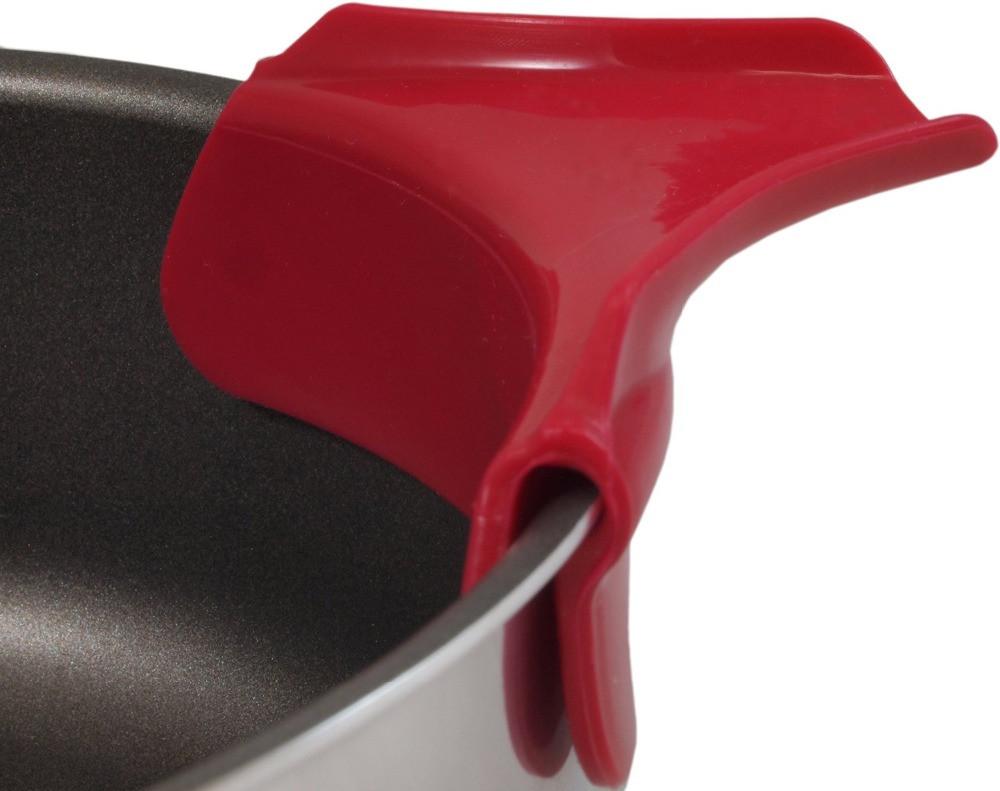 Anti-Spill Pouring Gadget for Pots, Pans, and Bowls