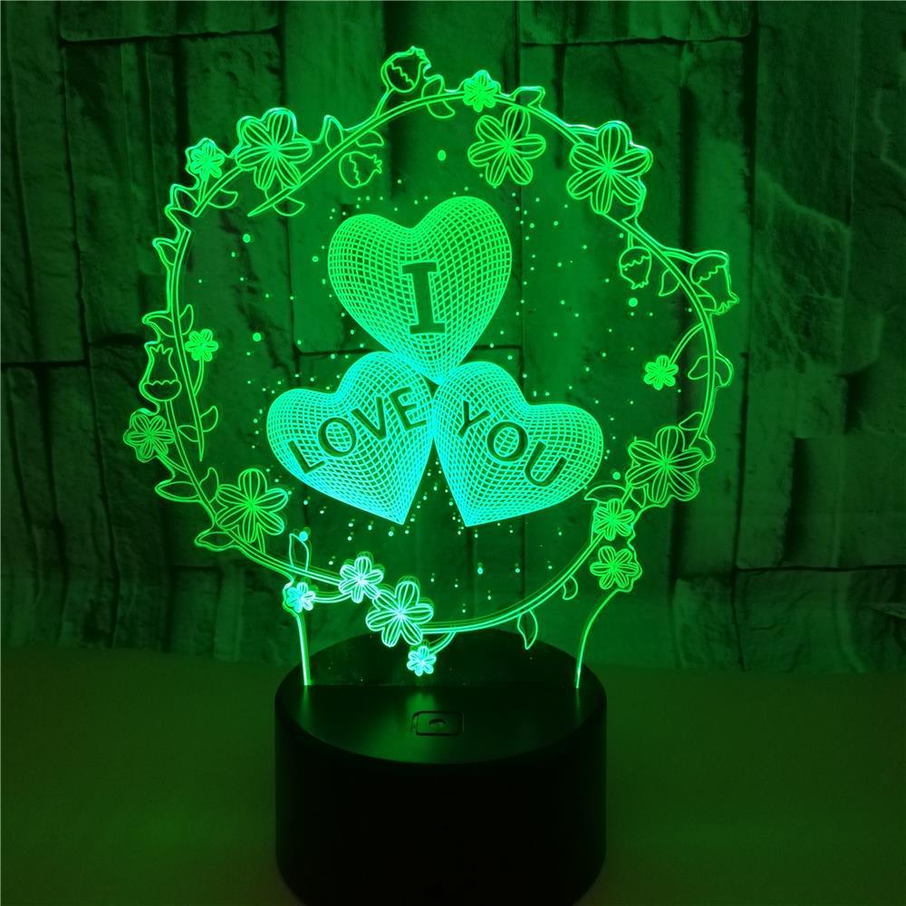 Romantic 3D Heart "I LOVE YOU" LED Lamp – Multi-Color Touch Sensor Night Light for Anniversary & Valentine's Gift
