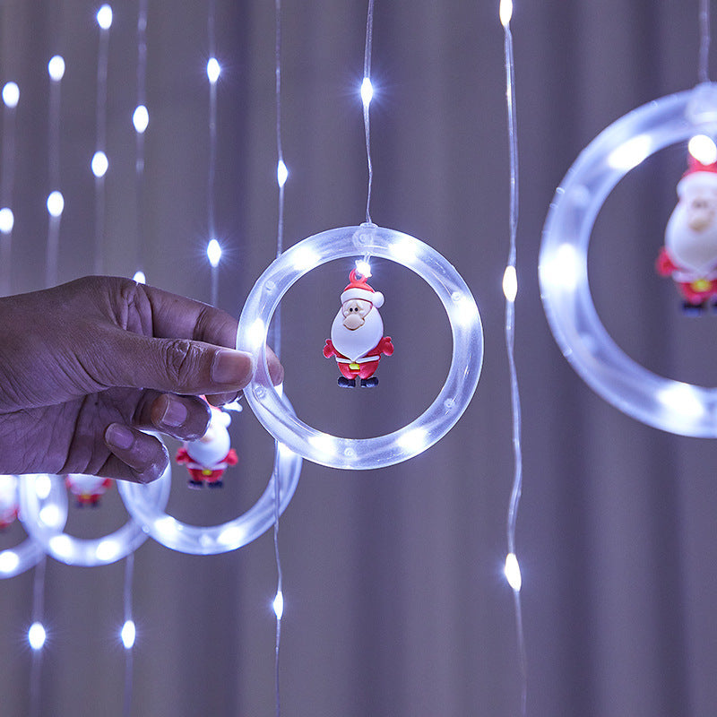 LED Christmas Curtain String Lights - Decorative Wishing Ball & Ring Lights with Remote Control