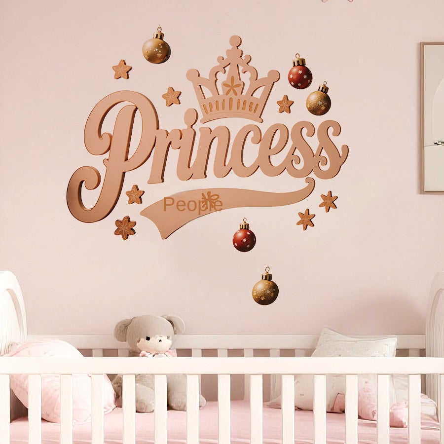 Festive Party Princess Crown Wall Art - Warm DIY Nursery Door & Wall Decor