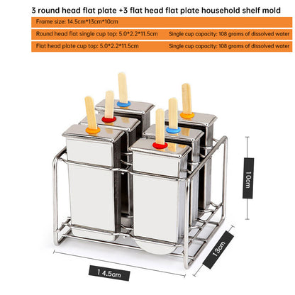 Household 304 Stainless Steel Ice Cream Popsicle Mold Set with Rack