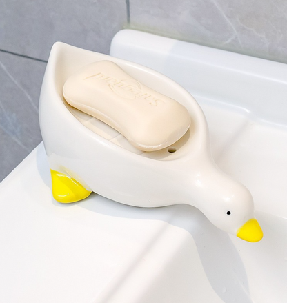 Cute Little Yellow Duck Soap Box with Draining Spout