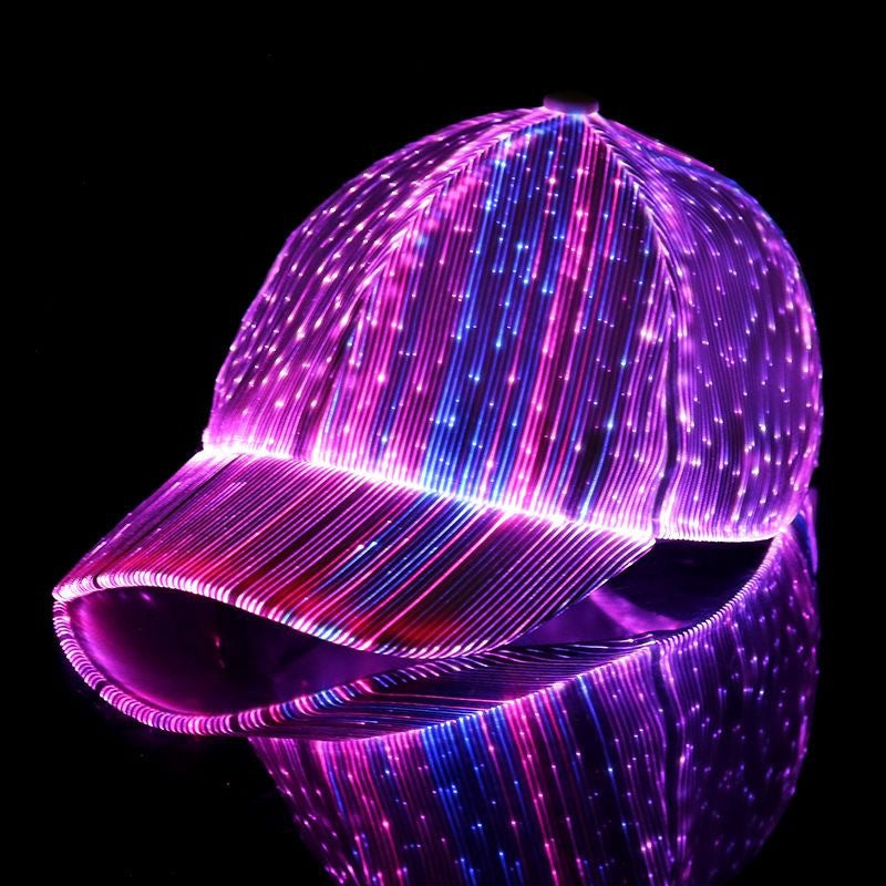 Hot Selling LED Fiber Optic Light-Up Baseball Cap | Glow Party & Festival Flashing Hat