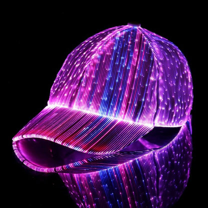 Hot Selling LED Fiber Optic Light-Up Baseball Cap | Glow Party & Festival Flashing Hat