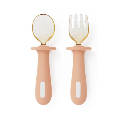 2-Piece Baby Feeding Set | PPSU Silicone & Stainless Steel Self-Feeding Utensils for Toddlers
