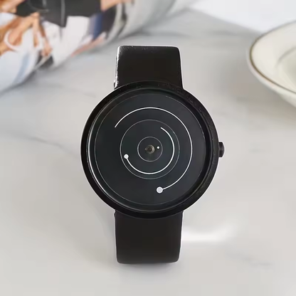 Trendy Pointerless Concept Watch with Stainless Steel Mesh Strap.