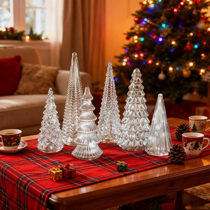 5-Piece 3D Printed Crystal Light-Up Trees with Upgraded LED Glow