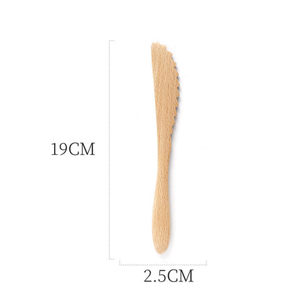 3-Piece Creative Beech Wood Cutlery Set - Natural Wooden Knife, Fork, and Spoon